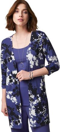 Jessica London Everyday Stretch Knit Open Front Cardigan in Dusk Graphic Floral at Nordstrom, Size 28