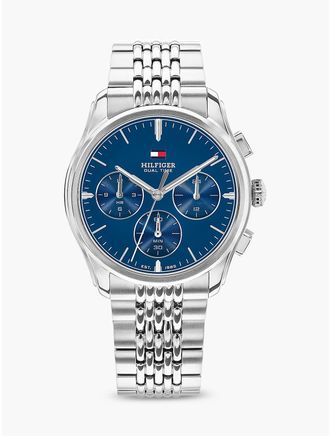 Tommy Hilfiger Mens 38MM Dual-Time NYC Watch - Silver