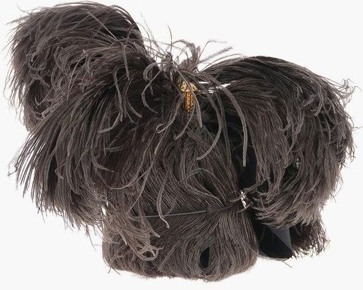 Borsa a Mano in Piume di Struzzo con Chiusura Gioiello taglia Unica