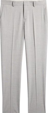 BOSS Genius Slim Fit Flat Front Wool Blend Dress Pants in Open Grey at Nordstrom, Size 32