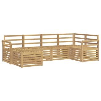 vidaXL Conjunto De Sof&aacute;s De Exterior 6 Pcs Blanco Poli&eacute;ster Vidaxl