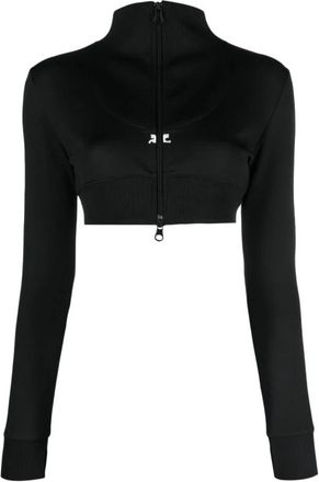 Courr&egrave;ges Maxi Rib Trainingsjack - Dames - Vesten met rits - Zwart - M - Polyester - Hoodies & sweatvesten