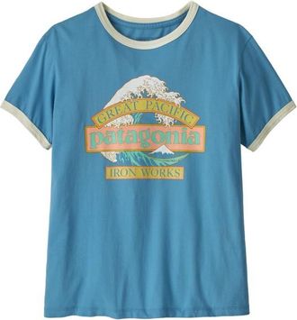 Patagonia Great Waves Ringer Tee T-Shirt f&uuml;r Damen | blau