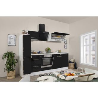 Respekta Cucina Blocco cucina Blocco cucina Bianco Nero Amanda 250 cm Respekta Premium