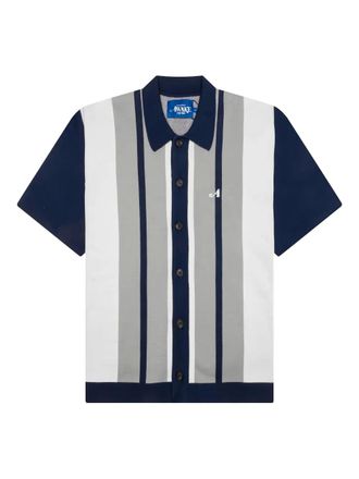 Awake NY Gebreid overhemd met campkraag - Blauw