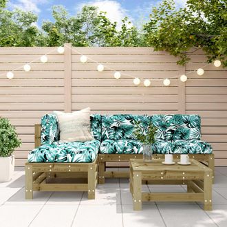 vidaXL Juego De Sof&aacute;s De Jard&iacute;n 5 Piezas Madera De Pino Impregnada Vidaxl