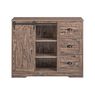 SoBuy Aparador de almacenamiento con 1 puerta y 3 cajones