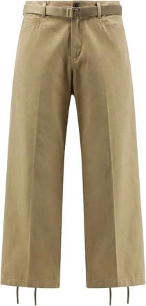 sacai Wide Broeken - Heren - Wijde Broeken - Beige - S - Broeken
