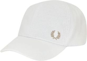 Fred Perry Klassieke Visor Cap - Heren - Petten - Wit - ONE Size - Katoen - Accessoires