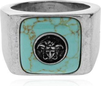 Versace Aura Ring - Heren - Ringen - Grijs - 58 MM - Accessoires