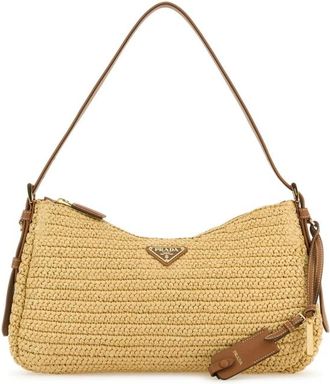 Prada Raffia Large Aimee Shoulder Bag