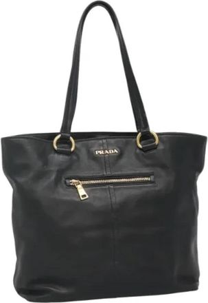 Prada Pre-owned Leather prada-bags - Dames - Vintage Shopper - Zwart - ONE Size - Leer - Vintage