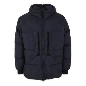 Stone Island Zip-Up Puffer Jacket Navy 791540723-V0020