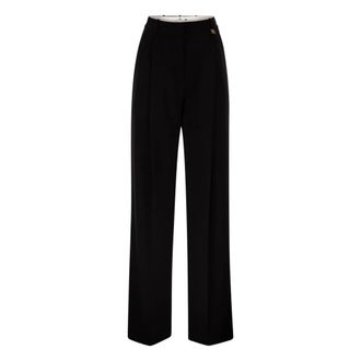 Elisabetta Franchi Mujer, Pantalones, Negro, Talla: M