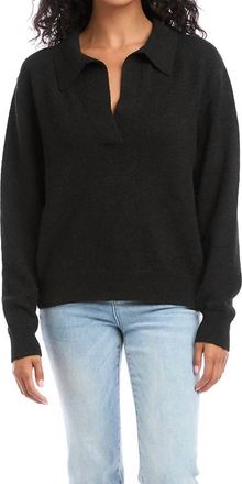 Karen Kane Biannca Polo Sweater In Black