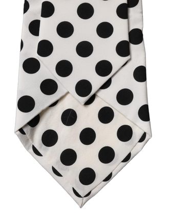 Dolce & Gabbana Polka Dot Silk Necktie - White