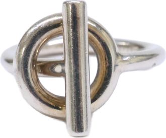Herm&egrave;s Silver Silver 925 Band Ring (Pre-Owned)