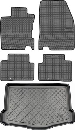 OEM Juego De Alfombrillas De Goma Para Coche Y Alfombrilla Para Maletero Para Nissan Qashqai Ii J11 Crossover A Partir De Febrero De 2014