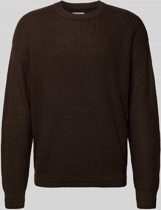 Jack & Jones Jack & Jones Strickpullover mit Rundhalsausschnitt Modell KAITO in Dunkelbraun, Größe XXL