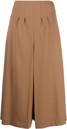 Alberta Ferretti knitted cropped trousers - women - Elastane/Cupro/Virgin Wool/Acetate - 40 - Brown