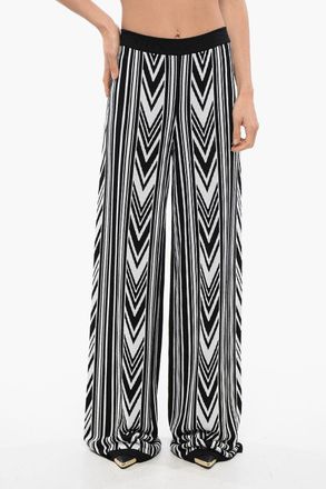 Balmain Pantaloni Wide-Fit Con Motivo Geometrico Balmain
