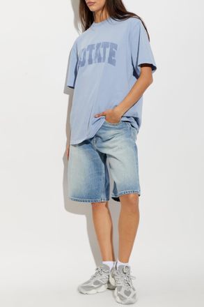 Rotate T-shirt With Printed Logo, Womens, Blue