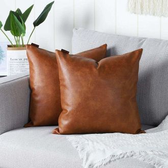 OEM Juego De 2 Fundas De Coj&iacute;n De Lujo De Piel Sint&eacute;tica, Decoraci&oacute;n Moderna Y C&oacute;moda, Fundas De Almohada Para Sof&aacute;, Sala De Estar, Balc&oacute;n, Jard&iacute;n, Para T