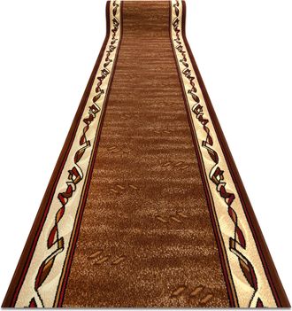 RugsX Rugsx - Alfombra De Pasillo Bcf Filip Marr&oacute;n 120 Cm 120 Cm Brown 120x1100 Cm