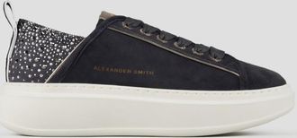 Alexander Smith Wembley Woman in dark grey suede and rhinestones heel