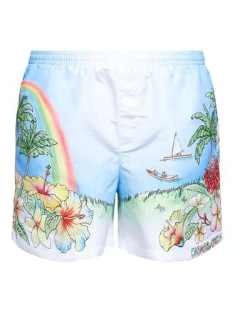 Casablanca aloha-print multicolour shorts - Blu