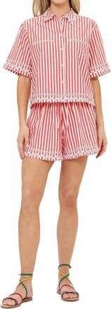 Oliphant Parker Top In Sconset Red