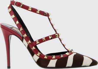 Valentino Garavani Pump Rockstud in cavallino zebrato e pelle