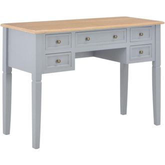 vidaXL Writing Desk Grey 109.5x45x77.5 cm Wood vidaXL