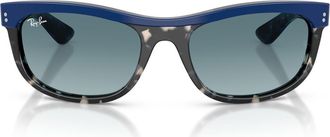 Ray-Ban 62mm Balorama Gradient Rectangle Sunglasses in Blu On Havana /Blue at Nordstrom