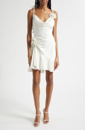 Cinq &agrave; Sept Ganessa Ruched Satin Dress in Ivory at Nordstrom, Size 10