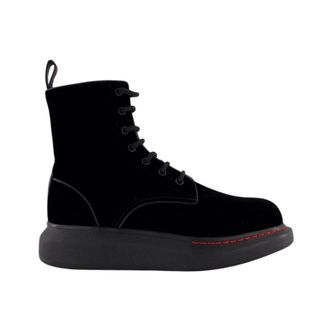 Alexander McQueen Zapatillas H&iacute;bridas de Terciopelo con Cordones - Shoes - Mujer - Negro - 38 1/2 EU