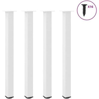 vidaXL Patas Para Mesa De Bar (4 Unidades), Color Blanco, 110-112 Cm, Acero Vidaxl