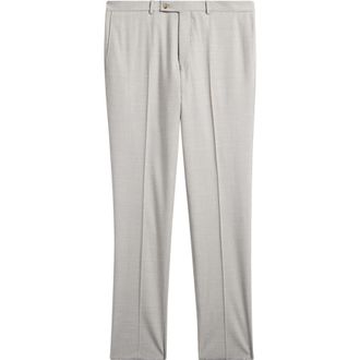 Jack Victor Patrick Tropical Weave Stretch Wool Blend Dress Pants in Grey at Nordstrom, Size 32