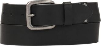 Kazar Zwarte riem met zilveren gesp - Heren - Riemen - Zwart - 90 CM - Leer - Accessoires