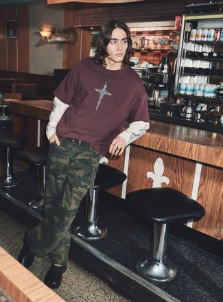 Djab Mens Woodland camo baggy pant Barrel fit Imported from Seoul