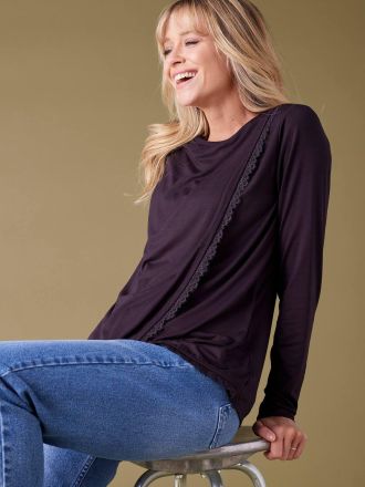 Envie de Fraise Shirt mit Lageneffekt f&uuml;r Schwangerschaft und Stillzeit ENVIE DE FRAISE schwarz