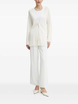 A|X Armani Exchange cable-knit cardigan - White