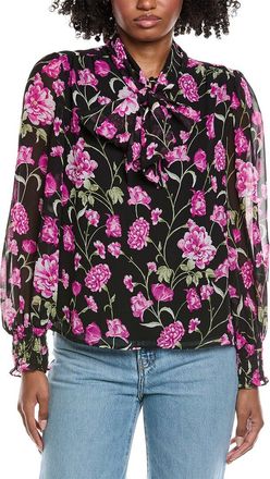 CeCe by Cynthia Steffe Cece Keyhole Bow Tie Smocked Blouse