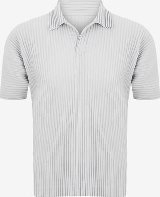 Homme Pliss&eacute; Issey Miyake Kurzarm-Plissee-Strickpolohemd Basics