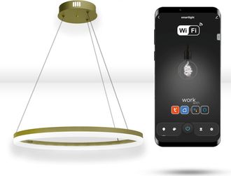 OEM L&aacute;mpara De Aro Colgante Led Tuya Wifi De 40 Cm, Color Dorado