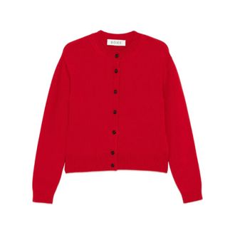 R&oacute;he Fine Knit Cardigan - female - R&oacute;he - Cardigans - Red - 2XS - Knitwear
