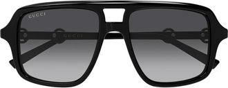 Gucci Sunglasses Gg2052 S 011 Black Silver/Smoky Gray Women