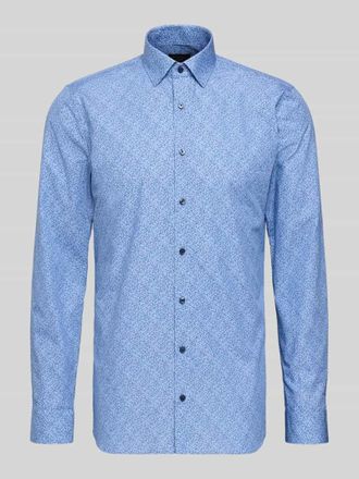 Olymp No. 6 Slim Fit Freizeithemd mit Kentkragen in Bleu, Gr&ouml;&szlig;e 37