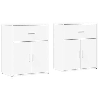 Berkfield Home Sideboards 2 pcs White 60x31x70 cm Engineered Wood | Size: 60 x 31 x 70 cm