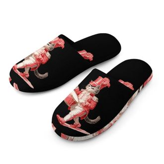 Generic Vintage Cat Band Drum Drummer Mens House Slippers Slip Indoor Slipper On Shoes Warm Outdoor